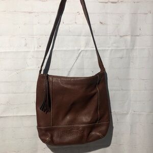The Sak Pink Label Y2K Brown Pebbled Leather Shoulder Bag